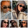 KUGUAOK Retro Rectangular Sunglasses for Women Trendy Small 90s y2k
