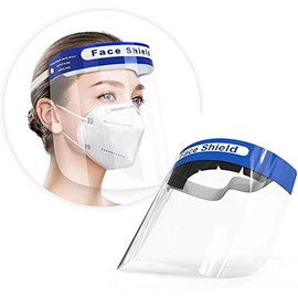 FFN Face Shield Reusable (Pack of 10) Plastic Face Mask Shields for Full Face & Eye Safety Protection from Droplets, Saliva & More. Breathable Guard, Anti-Fog, Clear Vision, Adjustable Cover