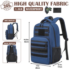 Tactical Backpack Army Molle Bag Military Backpack for Outdoor, Camping, Blue