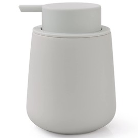 Bosilunlife Soap Dispenser Bathroom - Light Grey Ceramic Soap Dispenser Lotion Pump Dish Soap Dispenser for Kitchen 12oz Refillable Liquid Hand Wash Dispenser for Bathroom (Rubber Paint)
