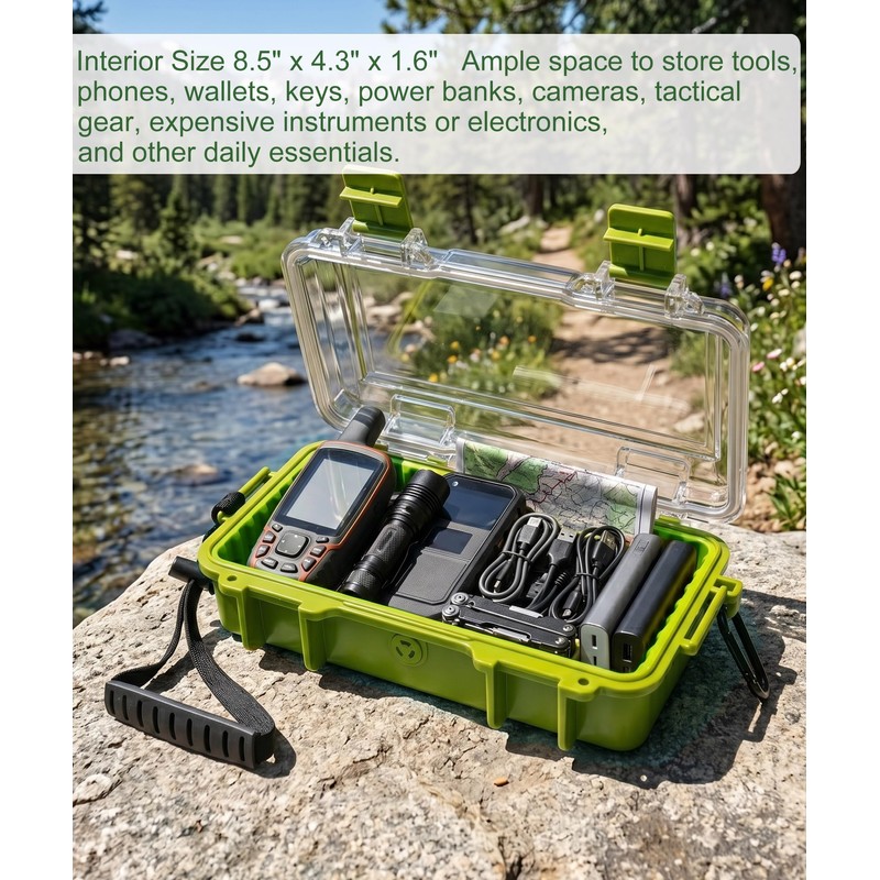 Uxwuy Waterproof Dry Box Protective Hard Case - Olive Green