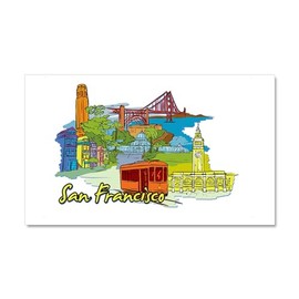 CafePress San Francisco Travel Poster Car Magnet 20 X 12 Car Magnet, 20"x 12" Magnetic Door Display