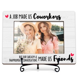 Fbitey Coworker Gifts Picture Frame, Best Friend Photo Frame, Thank You Appreciation Gifts for Coworkers Friends, Wood 4x6 Photo Picture Frames for Desk Display-D09