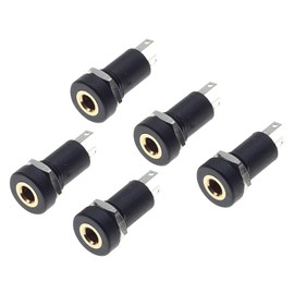 AzureRay 3.5mm Jack Plug (Pack of 5) - Stereo Audio Video Socket with Solder Connector - Compatible with Headphones, Speakers & Audio Devices - Includes Mounting Nut