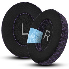 Joghaw Replacement Ear Pads for Bose 700（NC700） Noise Cancelling Headphones – Breathable Ice Sensation Sports Fabric with High-Density Noise Cancelling Foam - Black Purple Pattern