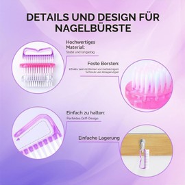 MelodySusie 3-Piece All-in-One Nail Brush Set for Manicure and Pedicure