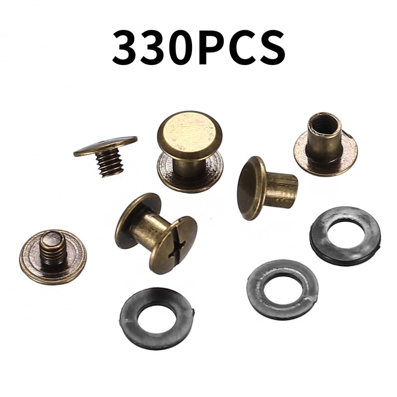 Chicago 330 Pcs Screws for Leather Rivets and Book Binding,