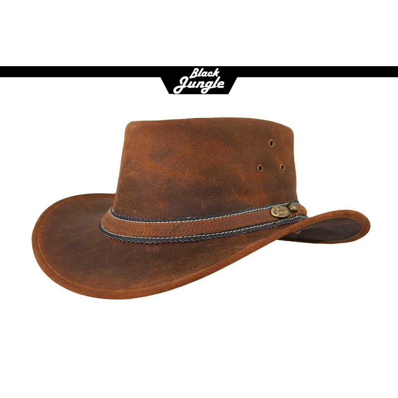 Black Jungle Dayton Leather Western Hat Australia Cowboy Hat, ochre