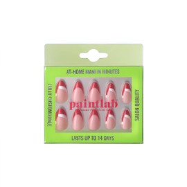 PaintLab Press-On Nails Manicure Kit, Santa's Sleigh, 30-Piece Set, Long-Lasting Fake Nails with Glue, File, Prep Pad & Cuticle Stick