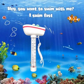 Pool Thermometer Floating Easy Read,Digital Pool Thermometer Floating Easy Read,Water Temperature Gauge,Digital Ice Bath Temperature Thermometer,Floating Thermometer,Bath Water Thermometer(White Ship)