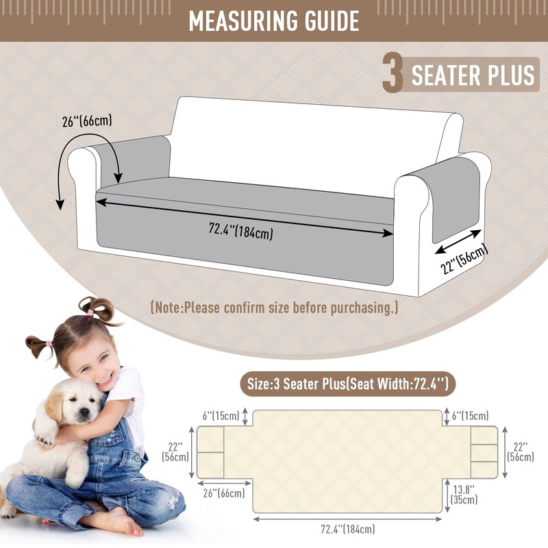 TAOCOCO Waterproof Couch Covers for Pets Dogs with Non Slip