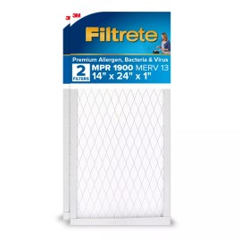 Filtrete 14x24x1 AC Furnace Air Filter, MERV 13, MPR 1900, Premium Allergen,...