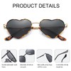 JOVAKIT Polarized Heart Sunglasses for Women Fashion Lovely Style Metal