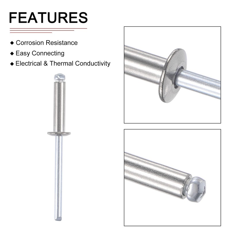 DTGN 4mm x 16mm DxL Blind Rivets Rivet Nuts Dome