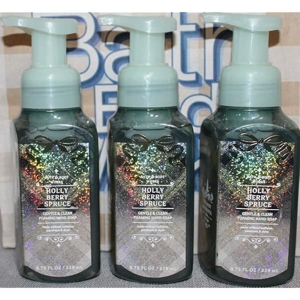 3 HOLLY BERRY SPRUCE Gentle Foaming Hand Soap Bath. &