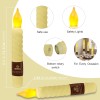 6.5 Inch Yellow LED Flickering Flameless Pillar Taper Candles Remote