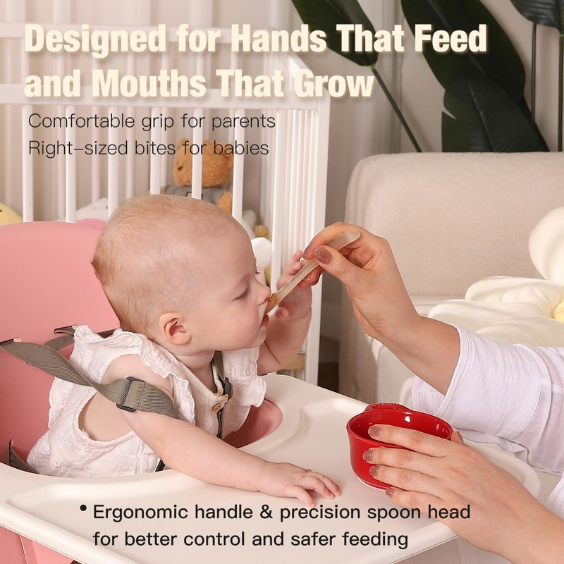 Omnilove Silicone Training Spoon for Baby Led Weaning 2 Pack