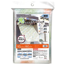 Meiwa Gravure OTS-9018 Awning Fern (Green) 35.4 x 70.9 inches (90 x 180 cm) Length