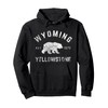 Wyoming Yellowstone National Park Grizzly Bear Vintage Pullover Hoodie