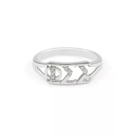 Unbranded Phi Sigma Sigma Sterling silver ring with CZ's