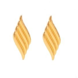 Gold Chunky Statement Earrings for Women Gold Nugget Earrings Square Shell Textured Stud Earrings for Women Jewelry(Gold Wing)
