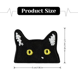 6 Pcs Black Cat Patch Universal Cartoon Peeking Cat Embroidered Patch for Hat, Jackets, Jeans, Bags, DIY Accessories, Iron on or Sew on