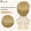 Creamily Short Blonde Wig for Men Curly Layered Natural Style