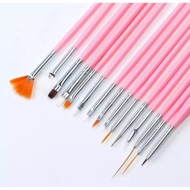 Nail supply 15 Pinceles Profesional Para Mano Alzada Decoración De