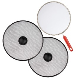 Stove Top Splatter Shield - Set of 3: 8.2", 10", 10" - Grease Oil Screen for Skillet - Frying Pan Mesh Cover - Fry Bacon Guard Catcher