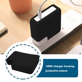 VGOL 1PC 140W Ladegerät Gehäuse Schutzhülle Kompatibel mit MacBook Pro M1 2022 Silikon Ladegerät Shell Schutzhülle Schwarz