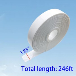 Qlvily Chain Link Fence Privacy Tape, 246ft x 0.15ft Chain Link Fence Slats, Fence Covering Privacy, White (200PCS Button + Puncher Included)