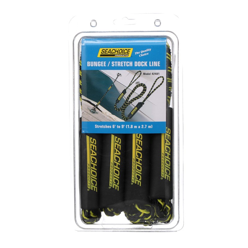 Seachoice 42481 Bungee/Stretch Dock Line, 6 Feet Long, Stretches to