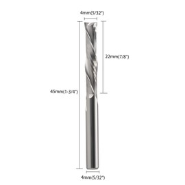 EU_HOZLY Spiral Mill Up & Down Compression Bit 4 mm Cutting Diameter, 4 mm Shank, 22 mm Cutting Length CNC End Mill for Wood Carving, Engraving, Pack of 5