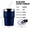 16 oz Stainless Steel Insulated Tumbler with Straw and Lid,