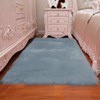 Swavitie Small Fluffy Rug Grey Faux Fur Rug High Pile