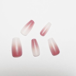 MNmagicnail-"Nude Brown" Press on Nails, Square Short Medium Fake Nails with Mable Design,Glue on Full Cover, Stick on Nail for Girls&Women daily routine