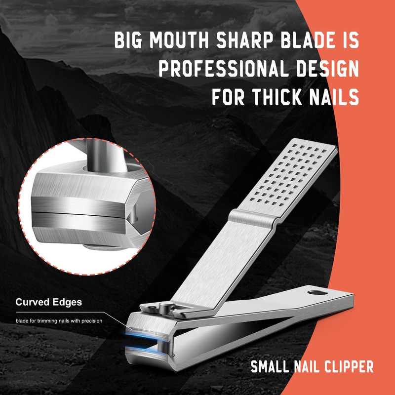 BEZOX 2 Piece Nail Clippers Set, Ultra Wide Jaw Opening