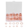 220Pcs Sealing Copper Gasket Flat Round Ring Washer Assortment Kit