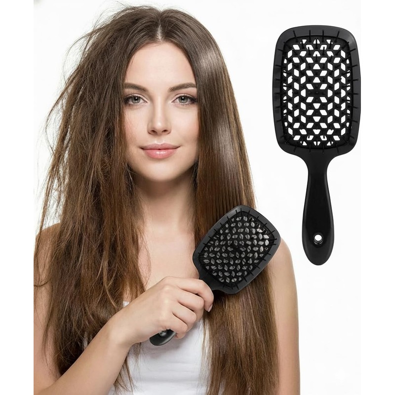 Bluelander Cepillo para Cabello Antinudos con Mango Ergonómico, Cepillado Sin