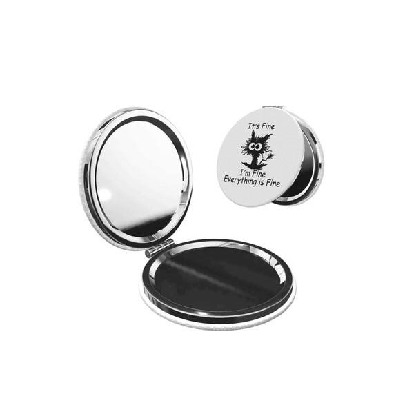 KWSAAHU Double-Sided Pocket Compact Mini Makeup Mirrors 1x, 2X Magnifying