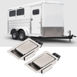 Generic Stainless Steel Toolbox Latches, 2 Pack, Silver, 43x28mm / 1.69x1.10in, Heavy Duty Flush Mount Handle Latch for RV Boat Trailer, Toolbox, Electrical Cabinets