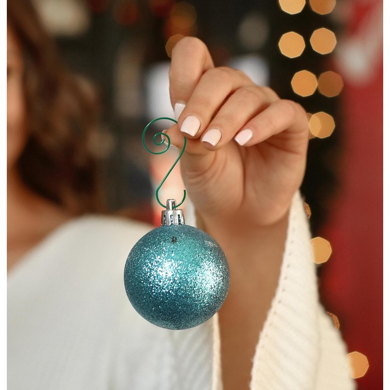 120Pcs Green Christmas Ornaments Hangers Hooks for Christmas Tree Baubles,