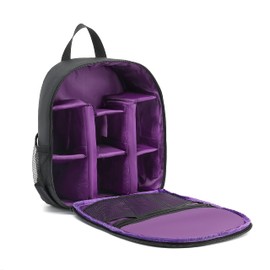 Mochila de hombro para cámara digital DSLR impermeable, para senderismo, viajes, color morado, Morado, Moda