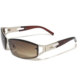 Berkut Men's Ikazume Sunglasses, Stylish Katsuri Choiwar, Driving, Large, Cowamote, 3. Silver × brown half