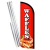 WAFFLES Premium Windless Feather Banner Flag Kit (Flag, Pole, &