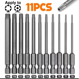 aiyun 11PC Torx Security Screwdriver Bit Set,3”/75mm for Shark Vacuum Cleaners