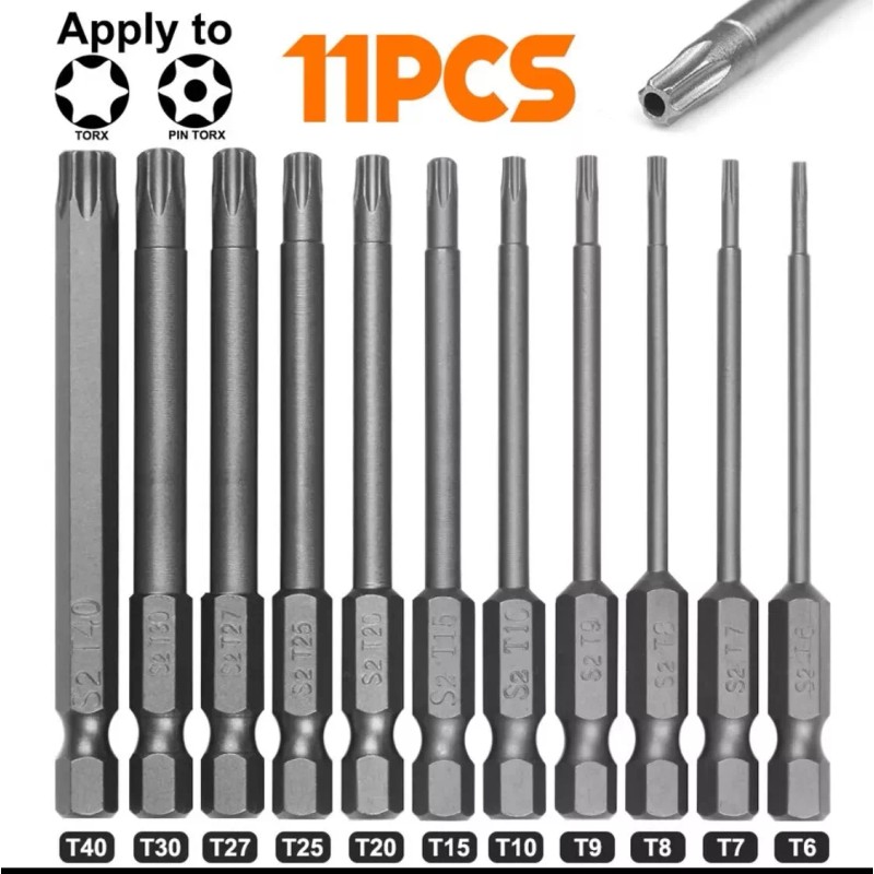 aiyun 11PC Torx Security Screwdriver Bit Set,3”/75mm for Shark Vacuum