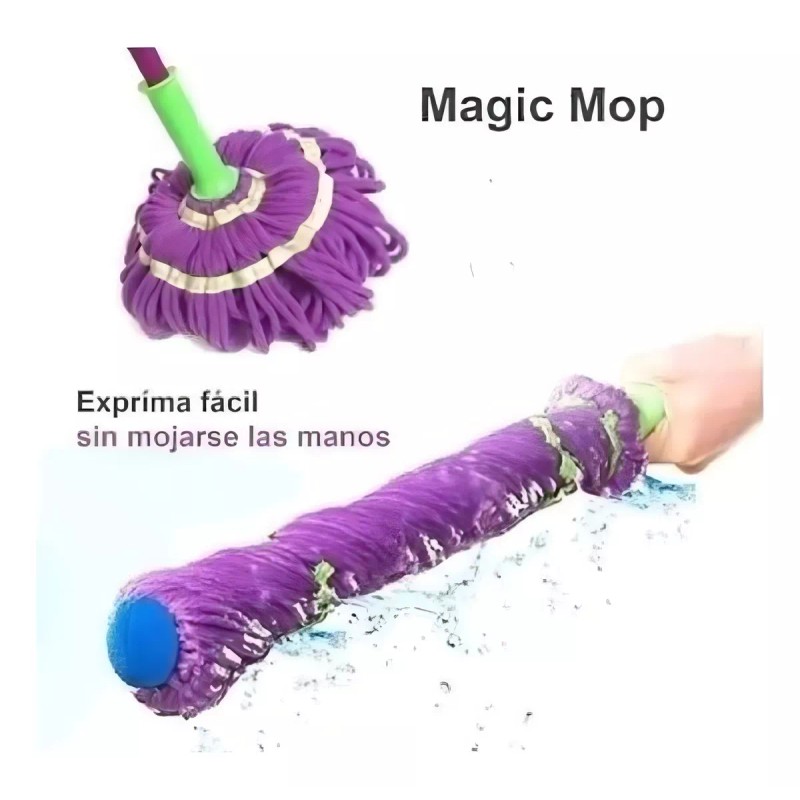 Magicmop 2 Pza Trapeador Mágico Magic Mop Autoexprimible Inoidable Color