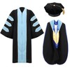 Erligo Unisex Deluxe Doctoral Graduation Gown and Doctoral Hood 8-Sided