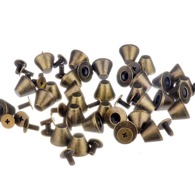 RUBYCA 50 Sets Bronze Color 8MM Big Mushroom Studs and